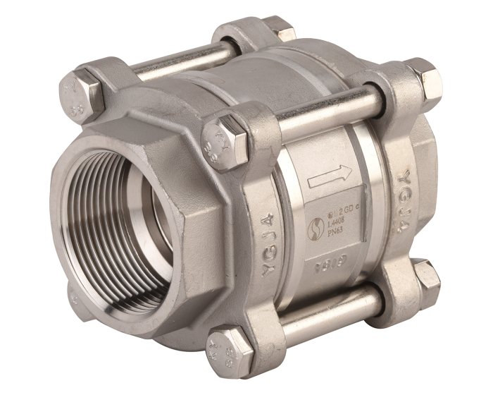 Stainless steel CF8M spring check valve 380 3 piece body BSP 1/4''